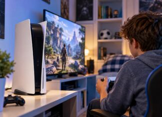 PS5 in verticale nella cameretta dei ragazzi: c’è il rischio che si surriscaldi? gaming room con playstation 5